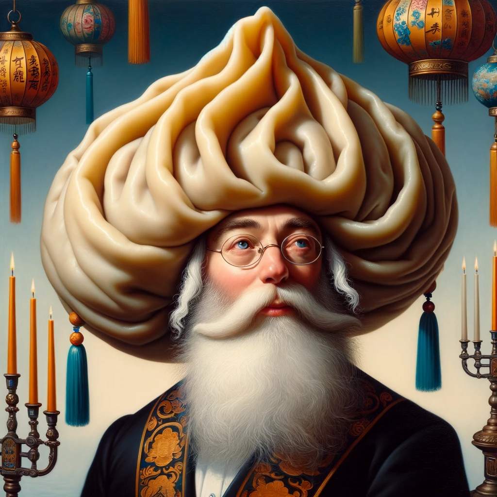 DALL·E-2023-12-25-22.09.34—A-surreal-and-imaginative-portrayal-of-a-rabbi-with-a-dumpling-for-a-head,-in-the-style-of-Peter-Paul-Rubens.-The-rabbi,-dressed-in-traditional-attire.png