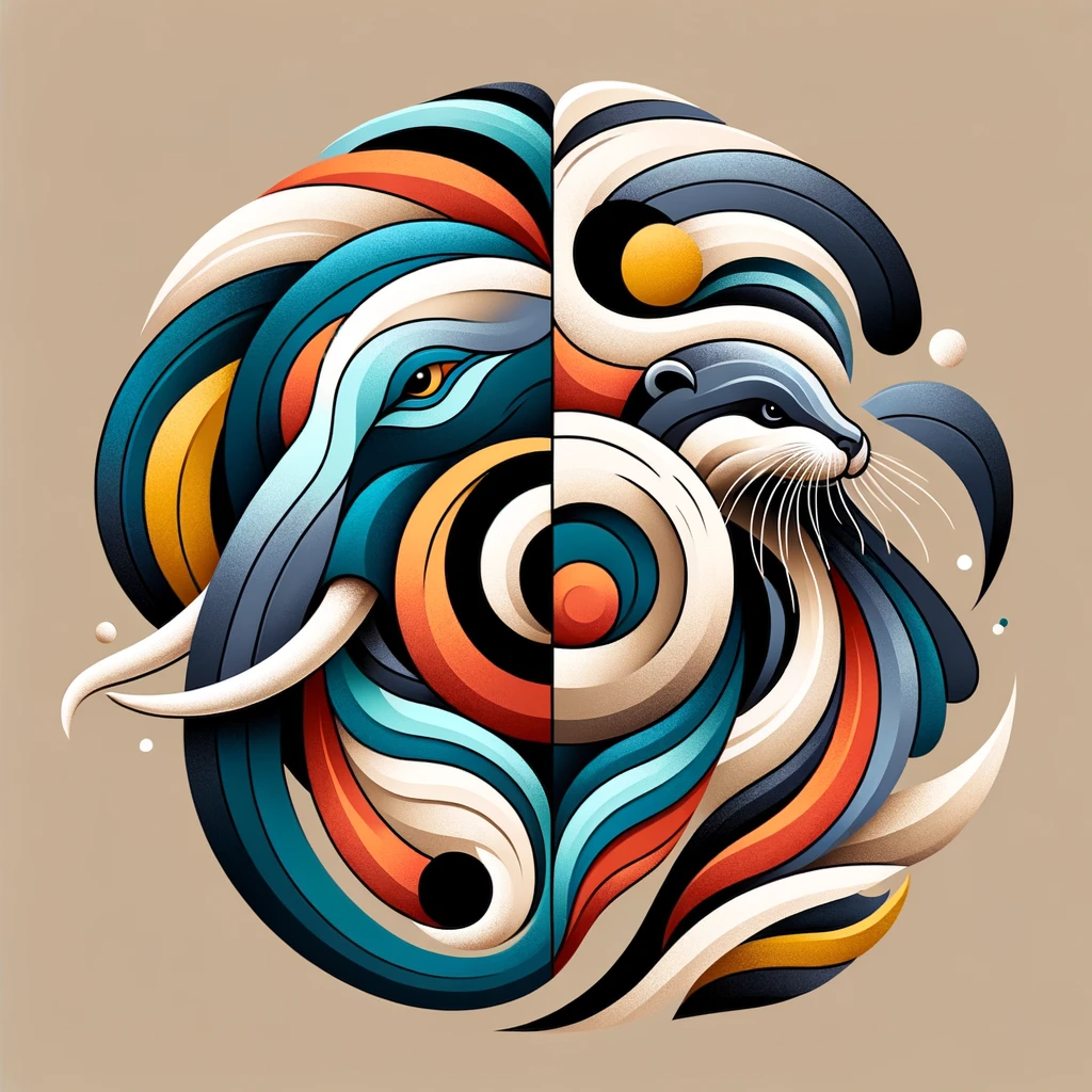 DALL·E-2024-01-10-17.25.58—An-abstract-art-piece-that-captures-the-essence-of-the-half-elephant,-half-otter-god-through-expressive-shapes-and-colors-rather-than-literal-represen.png