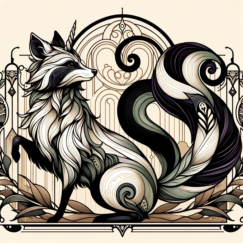 DALL·E-2024-01-15-15.44.39—A-Raccoonicorn-in-an-art-nouveau-style.-The-image-captures-the-elegance-and-decorative-beauty-of-the-raccoonicorn,-with-flowing-lines-and-floral-motif.png